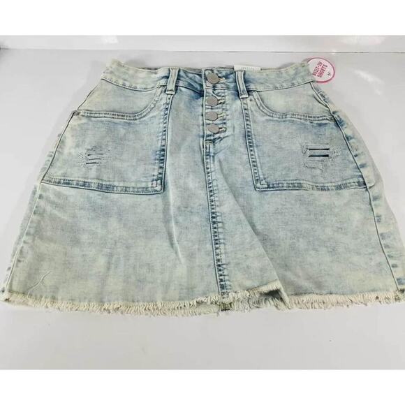 JUSTICE Girls High Waist Button Fly Denim Shorts Size 18 NEW! - Picture 1 of 5